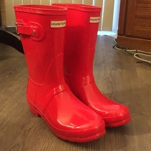 Hunter rain boots, Red, Women’s size 8